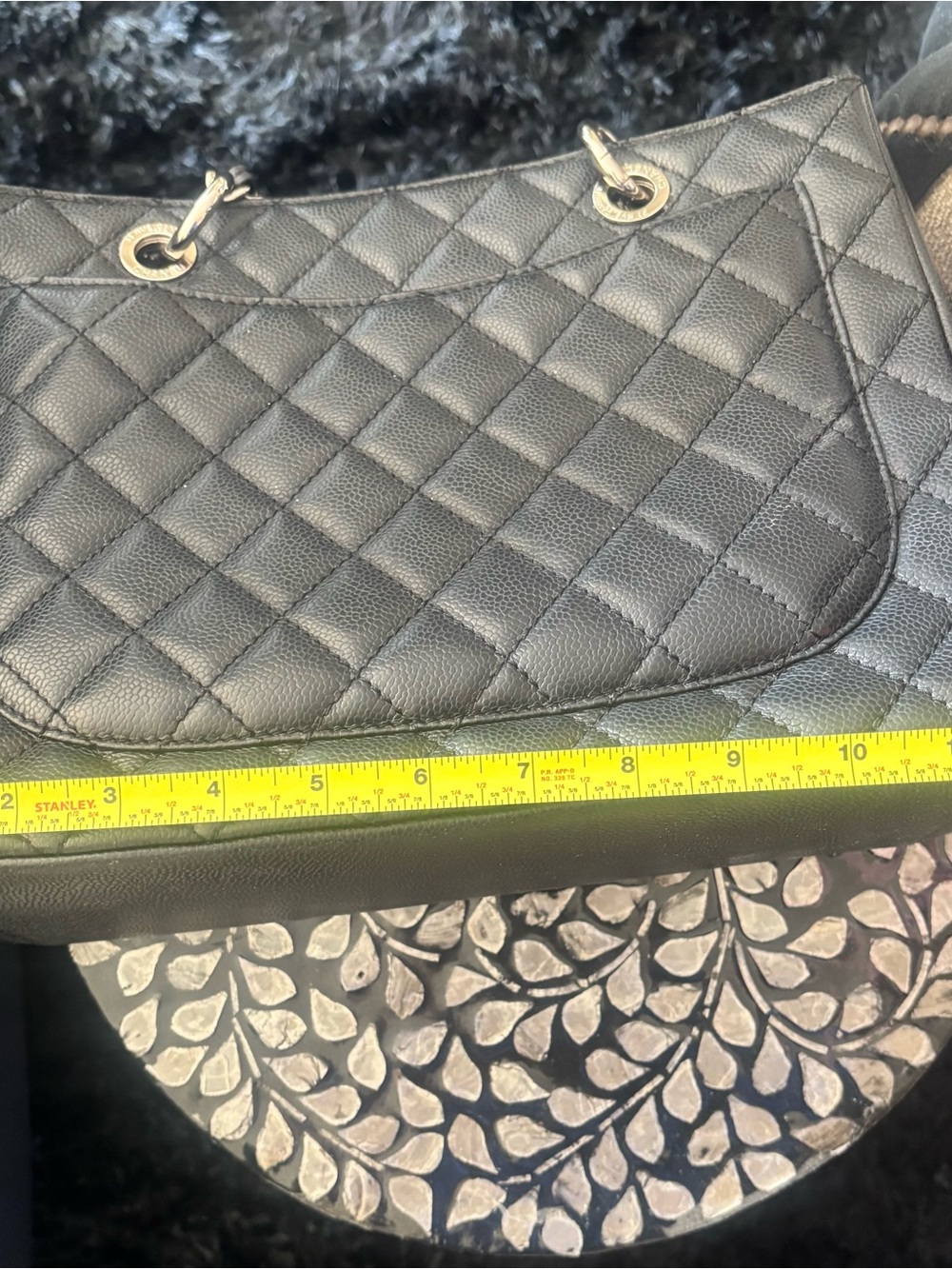 Grand shopper tote Black with Silver Tone Hardware - Picture 3 of 12